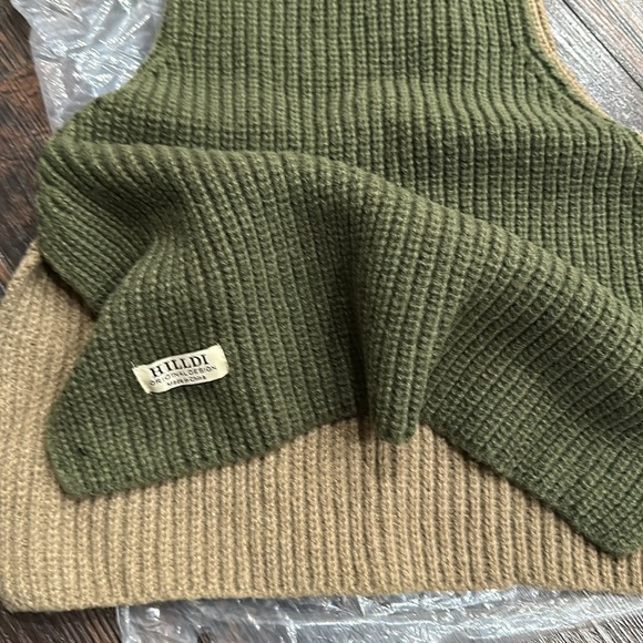 Split Shawl Knit Scarf two tone color - Picture 8 of 8